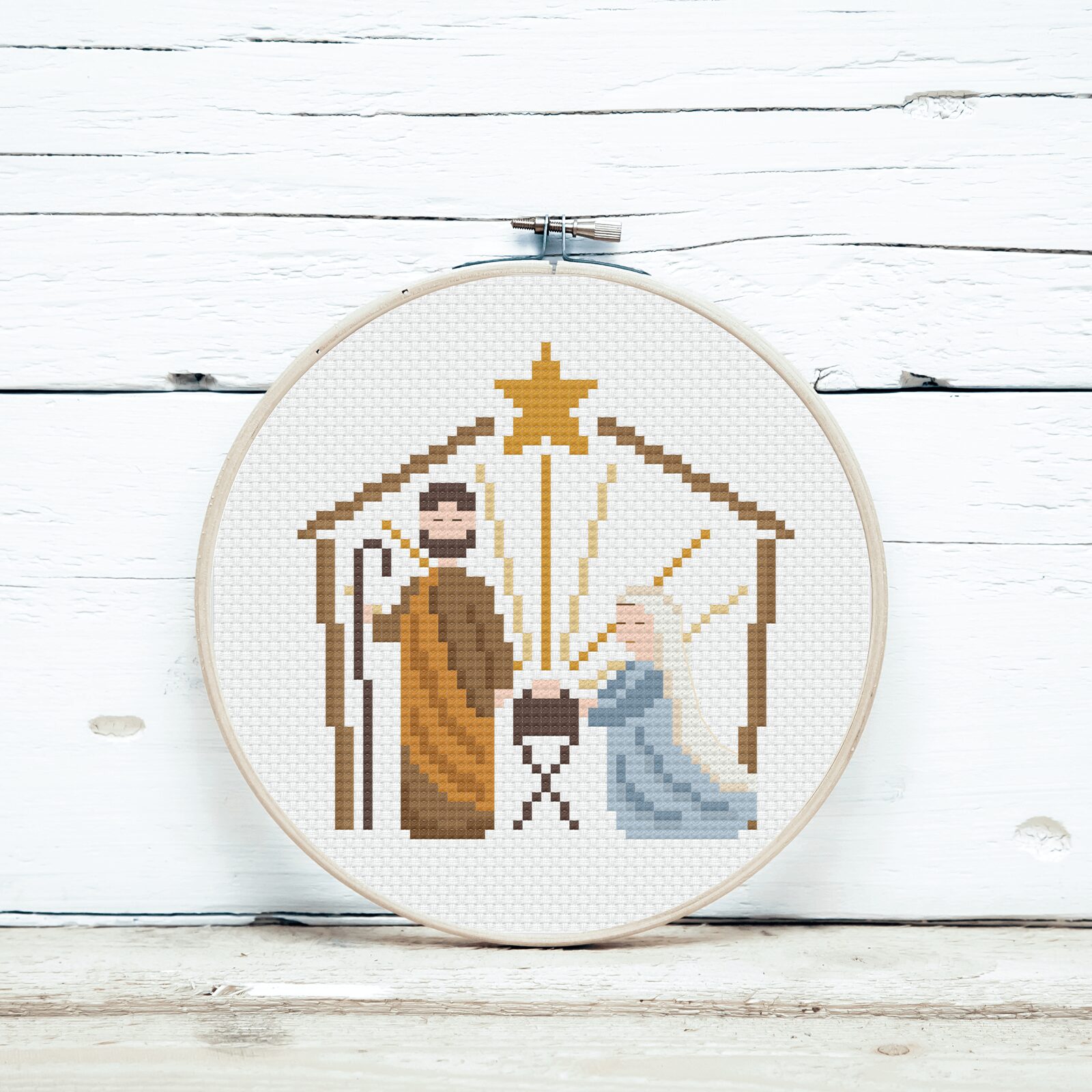 Szopka Bożonarodzeniowa do wyszycia haftem krzyżykowym.