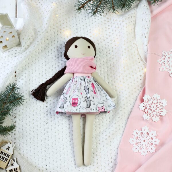 Lala różowa w spódniczce w kotki